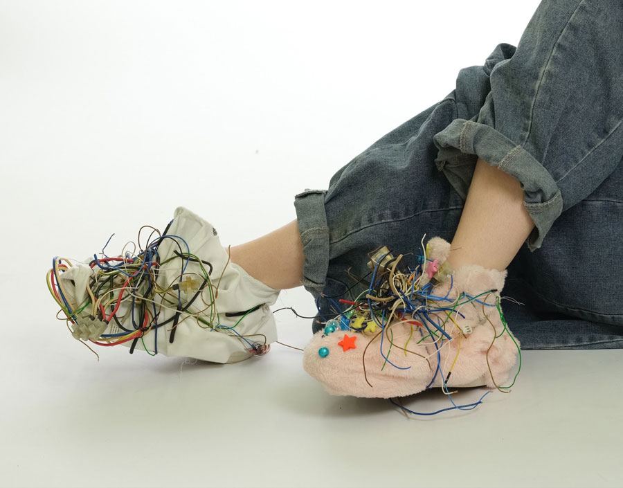 Upcycled pair of shoes